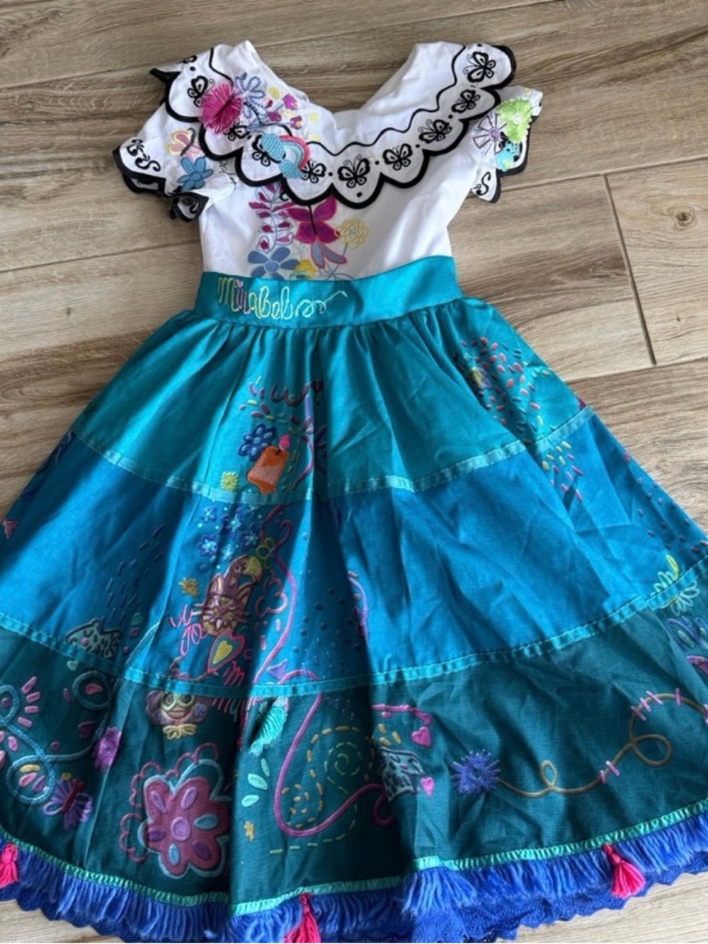 Disney Teal and White Embroidered Fiesta Dress Costume